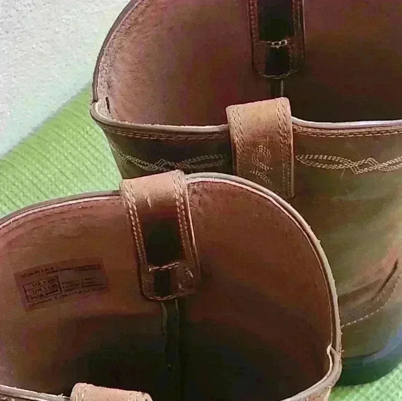 Men's Ariat cowboy roper boots, worn 1x, size 12D - Picture 7 of 12